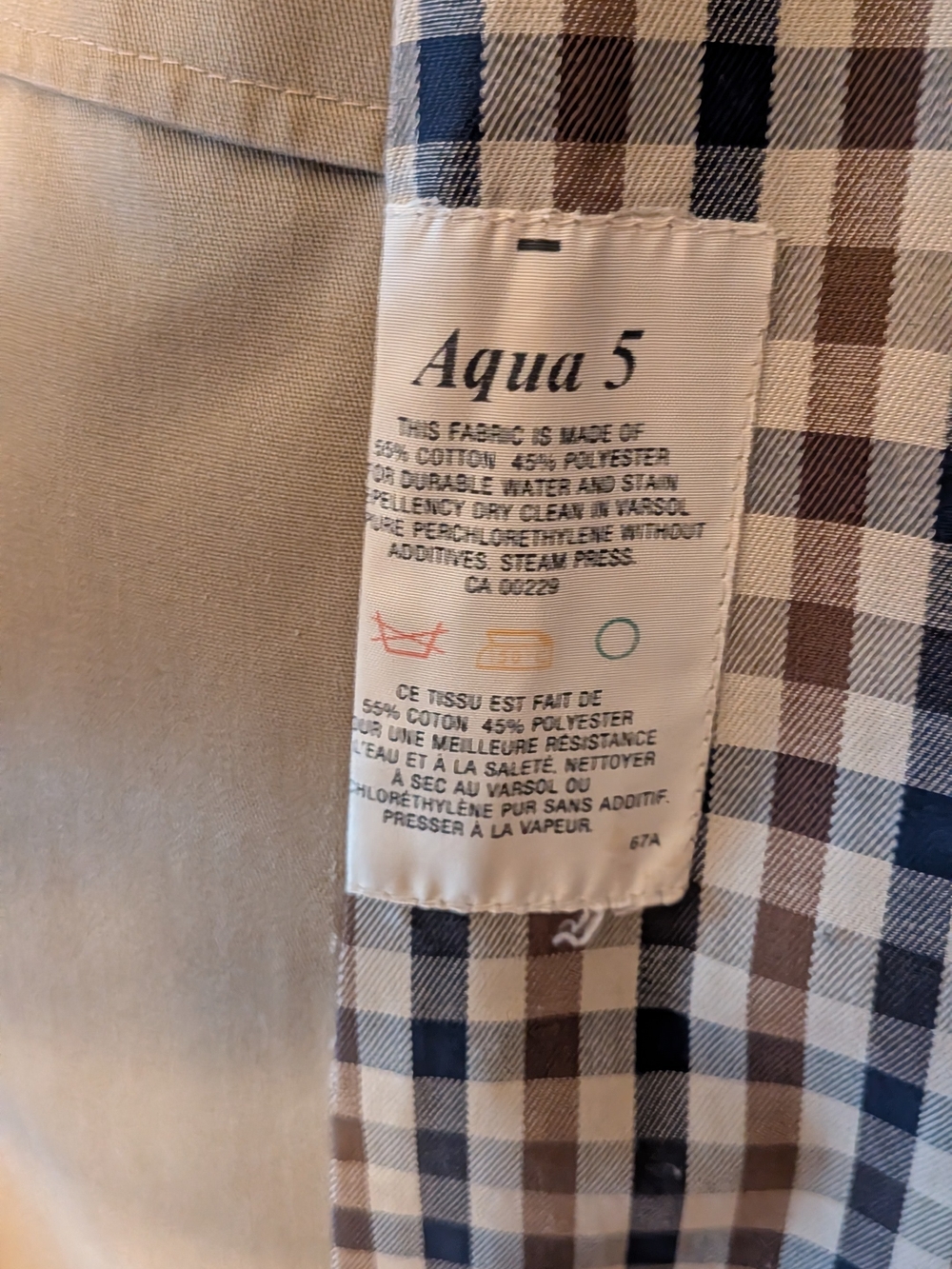 Light Beige Trench Coat with Checked Lining - Aquascutum - Picture 3 of 5